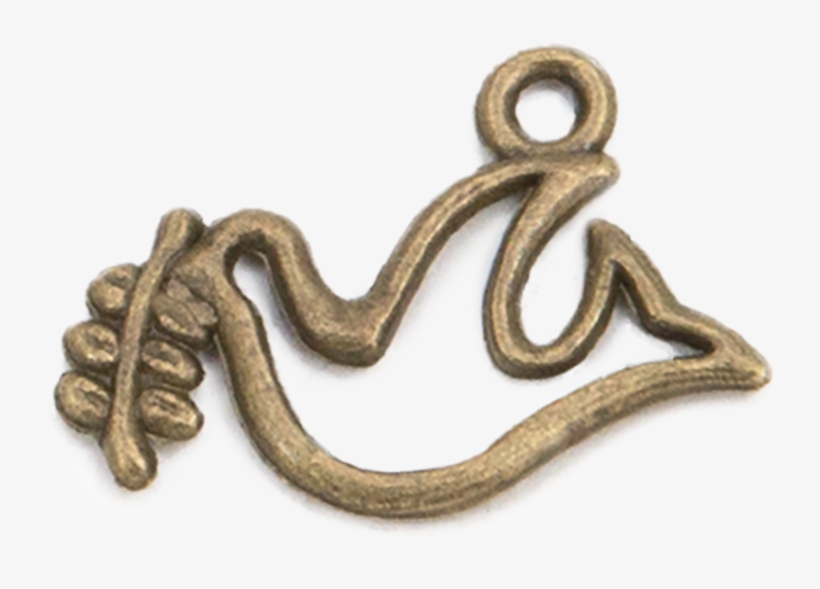 Brass Peace Dove Charm - Locket, transparent png