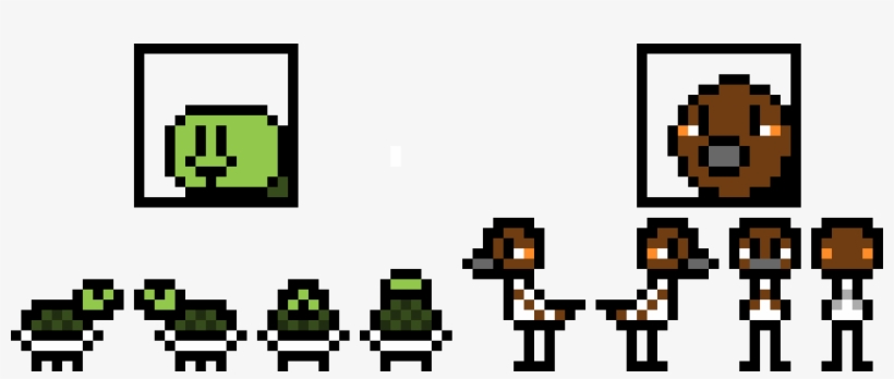Sheldon And Dashi Overworld Sprites With Textbox Icons - Cartoon, transparent png