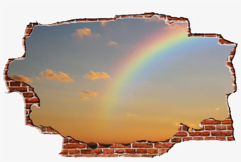 Zapwalls Decals Rainbow Sunset Sky Breaking Wall Nature - Chicago Skyline, transparent png