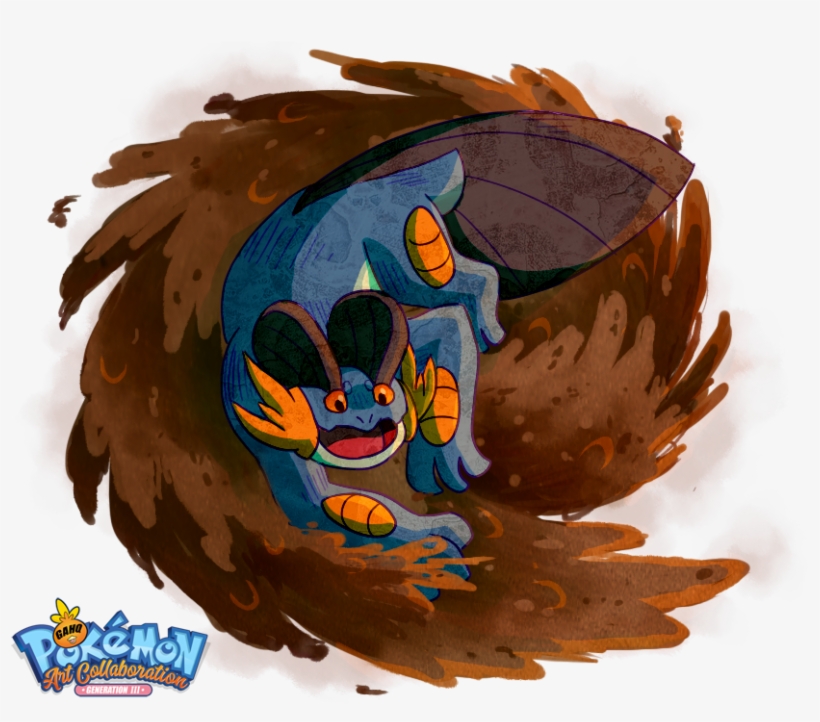 #260 Swampert Used Muddy Water And Surf In Our Pokemon - Digital Art, transparent png