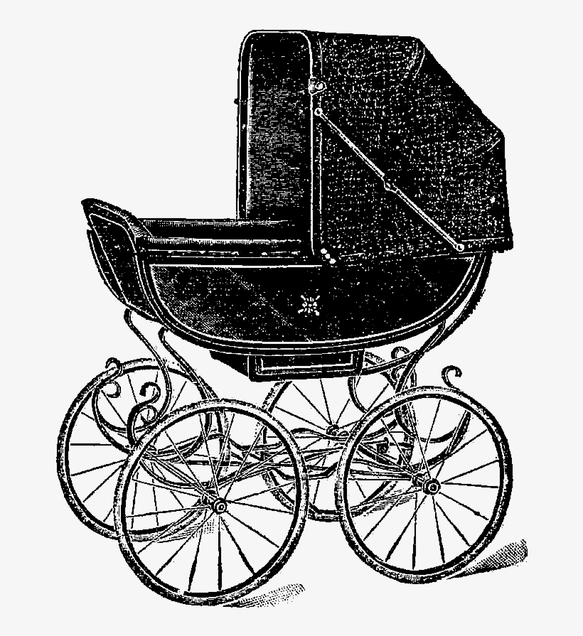 This Is A Very Charming Baby Carriage Digital Stamp - Vintage Baby Carriage Png, transparent png