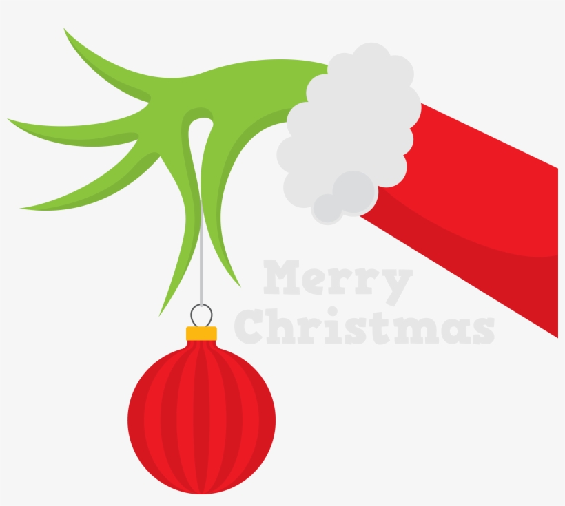 Grinch Silhouette At Getdrawings - Grinch Hand With Ornament Svg, transparent png