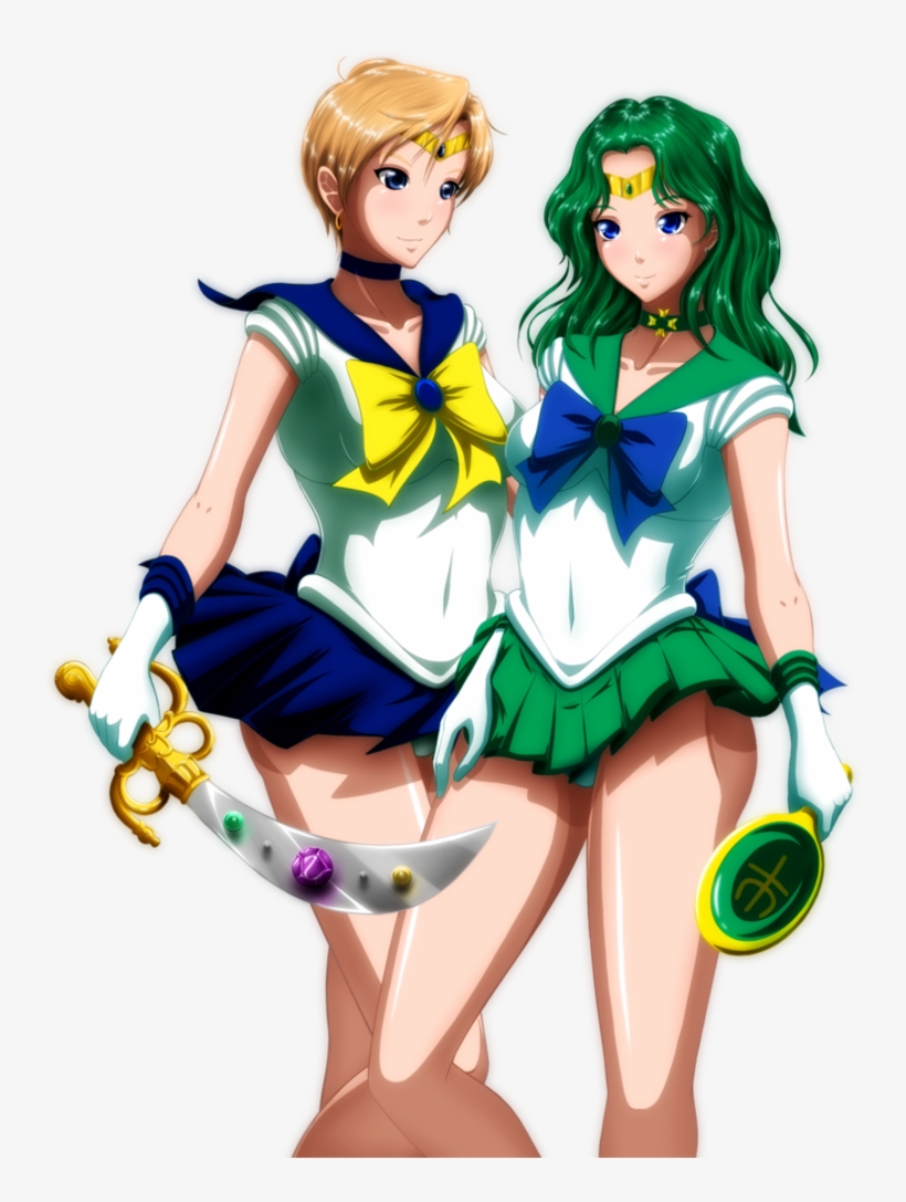 Sailor Neptune And Uranus By Grimbyslayer On Deviantart - Sailor Neptune Sexy, transparent png