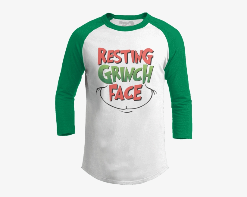 Resting Grinch Face - O.c.d. - Raglan / White/red / S, transparent png