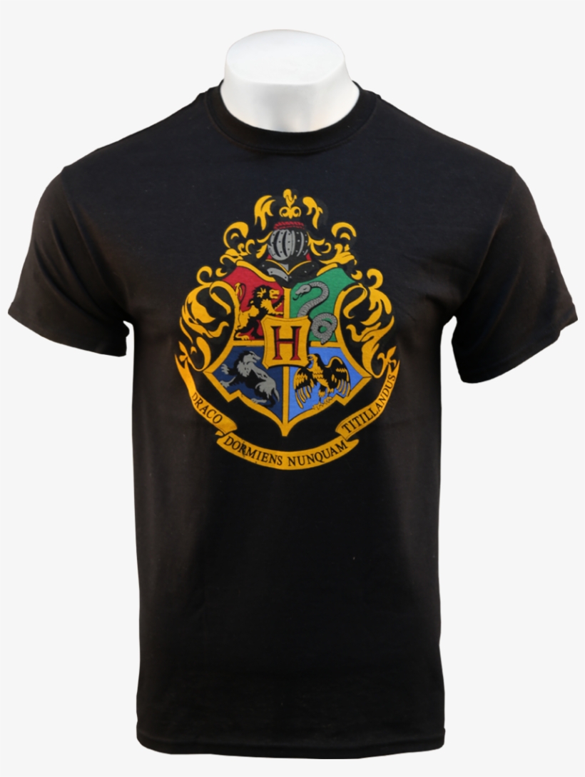 Black Hogwarts Crest T-shirt - Hogwarts Logo For T Shirts, transparent png