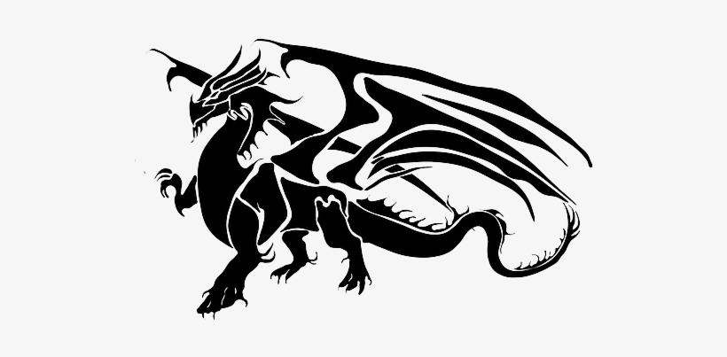 Dragon-255131 - Silhouette Of A Dragon, transparent png