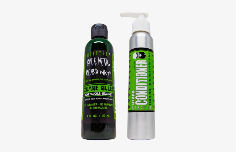Black Metal Beard Wash And Conditioner Combo By Monster - Beard, transparent png