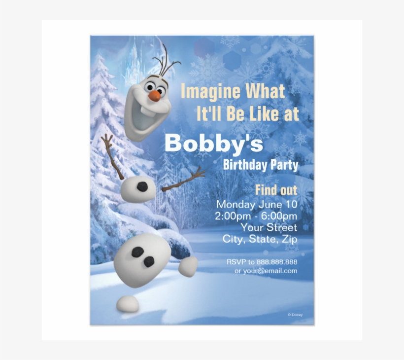 Frozen Olaf Birthday Invitation Personalized Invitation - Disney Frozen Olaf Super Soft Large Heat Transfer Rug, transparent png