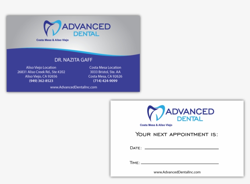 Advanced Dental Business Card Pinnacle Marketing Group - Dental Busniess Card Appointment Online, transparent png