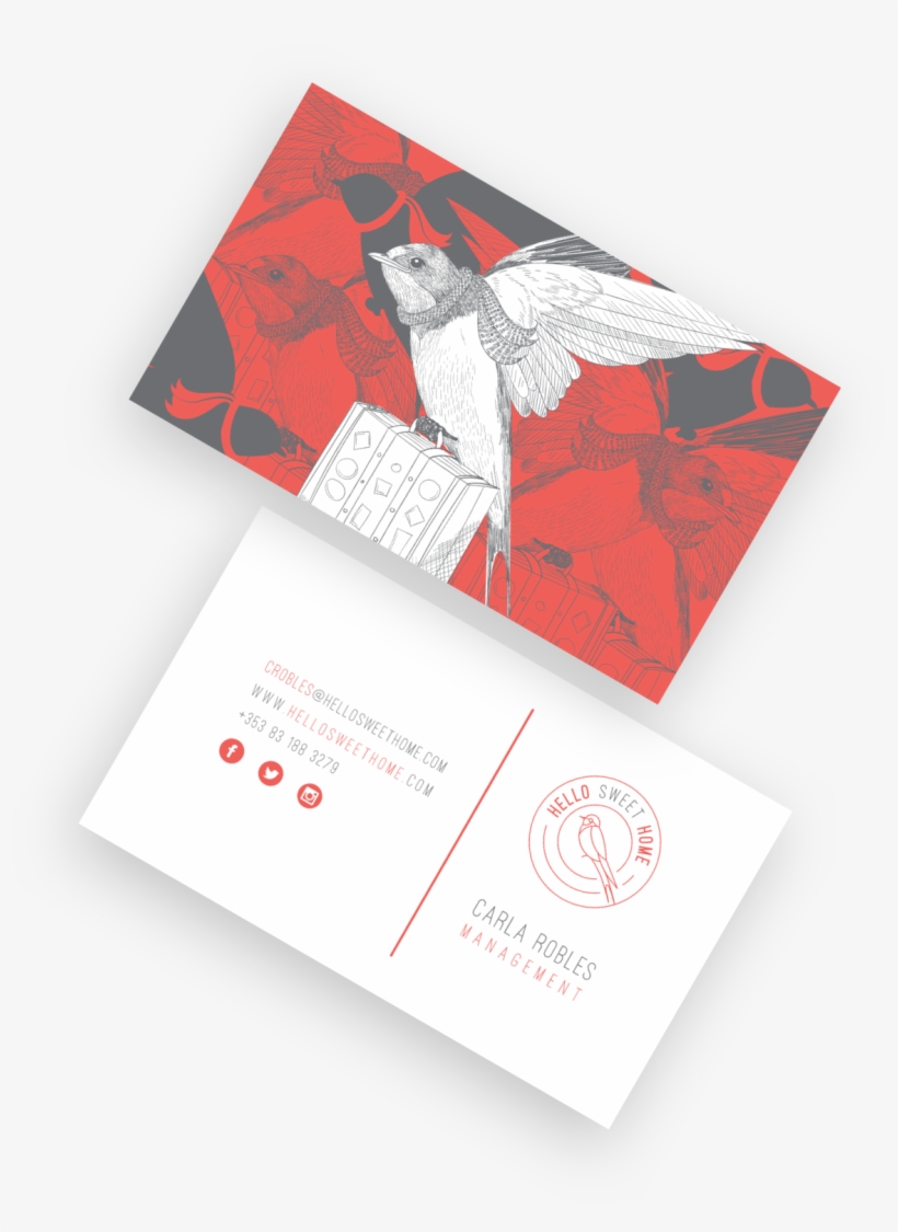 Front And Back Views Of A Red And White Business Card - Custom Business Card, transparent png