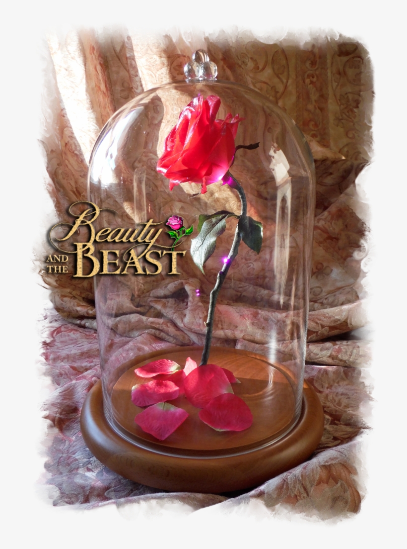 Free Beauty And The Beast Rose In Glass - Beauty And The Beast Enchanted Rose Light, transparent png