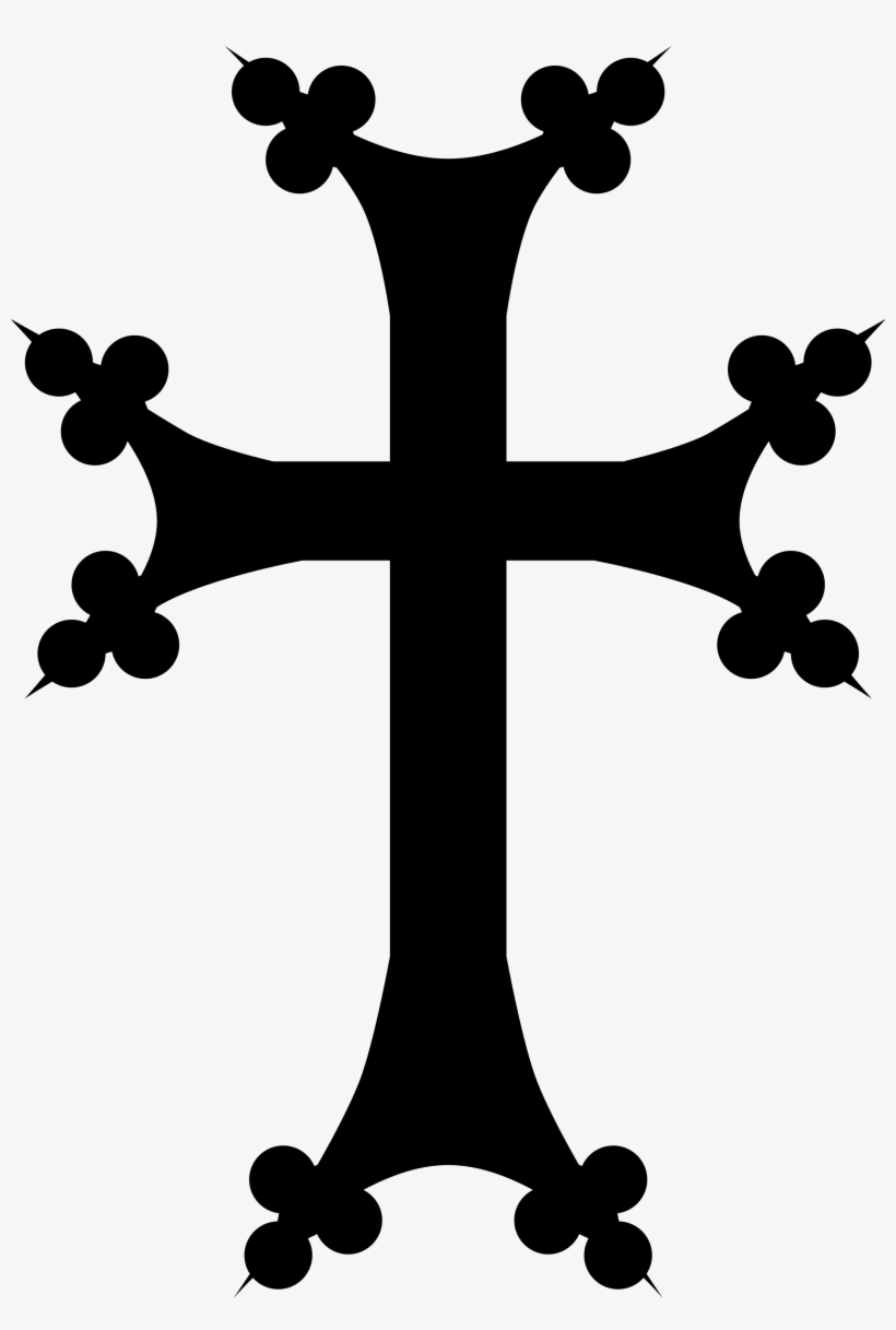 Open - Armenian Cross Black And White, transparent png