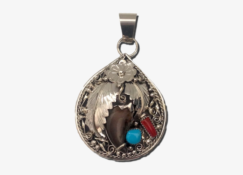 Sterling Silver Navajo Handmade Teardrop With Natural - Locket, transparent png