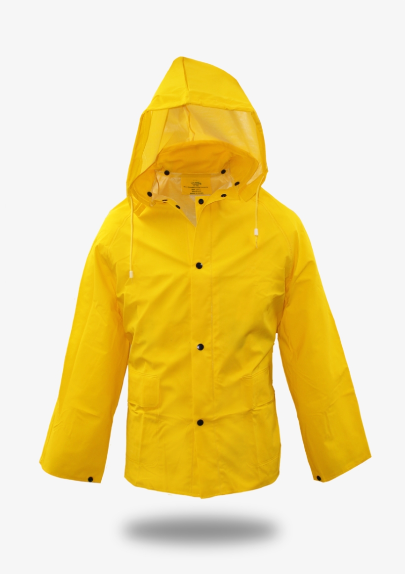 Lined Pvc Rain Jacket - Yellow Raincoat Png, transparent png