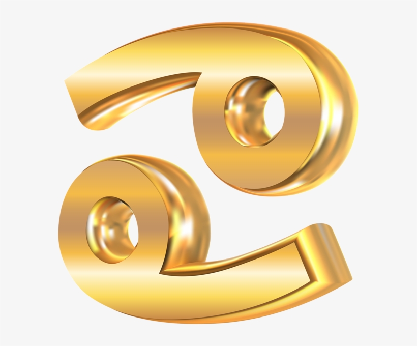 Cancer 3d Gold Zodiac Sign Png Clip Art Image - 3d Cancer Sign Png, transparent png