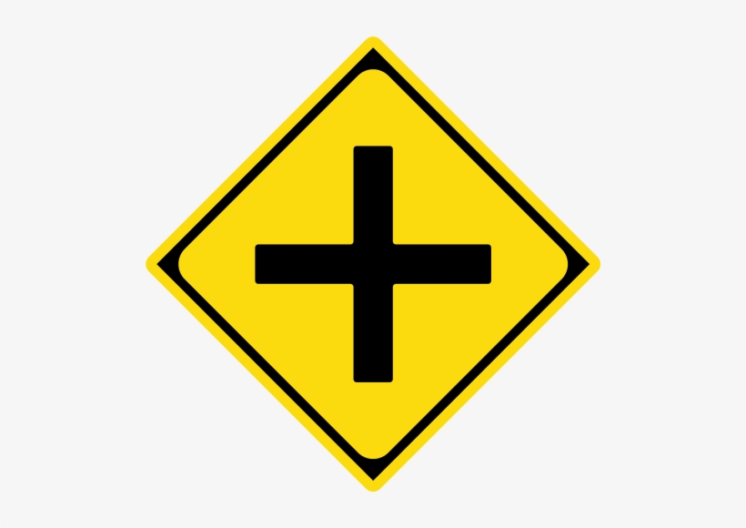 Which Transformation Would Carry This Shape Onto Itself - Traffic Sign Cross Road, transparent png