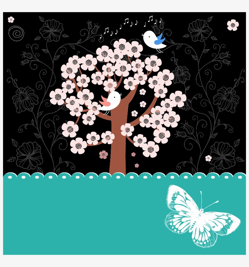 Medium Image - Happy Birthday Birds And Flowers, transparent png