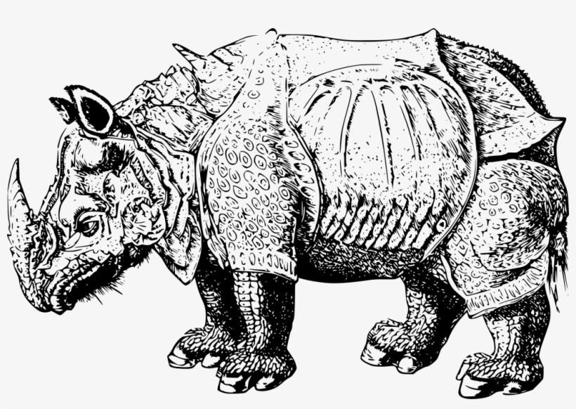 Free Vector Renaissance Rhino Clip Art - Renaissance Vector, transparent png