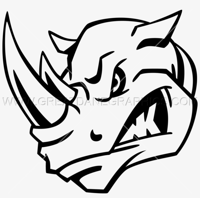 Rhino Head - Black And White Rhino Head, transparent png