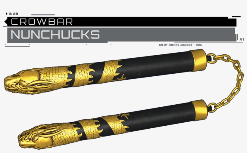 Replaces Crowbar With A "twin Dragons" Nunchucks From - Umbrella, transparent png