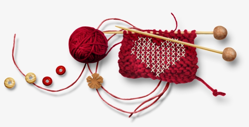 Hand Painted Red Wool Knit Png Transparent - Knitting, transparent png
