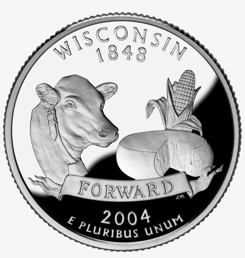 2004 Wi Proof - 2004 Wisconsin State Quarter, transparent png
