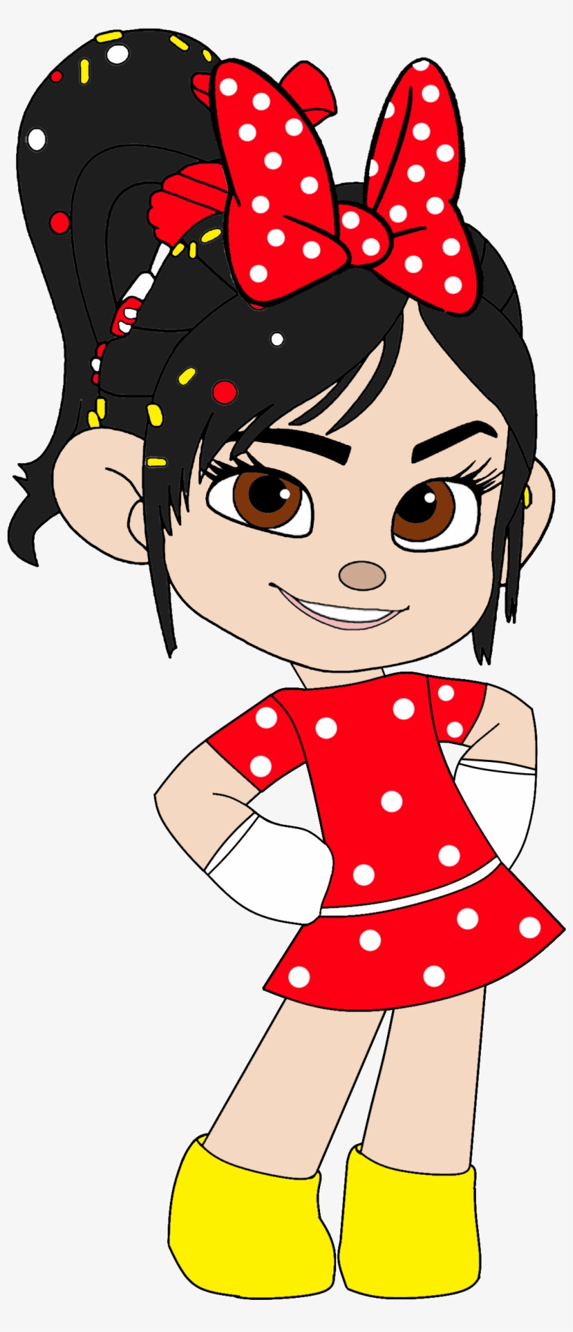 Vanellope As Minnie Mouse With A Bow - Vanellope Von Schweetz Sticker, transparent png