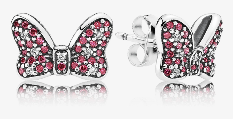 Pandora Minnie Mouse Bow Earrings 2 By Austin - Pandora Disney, Minnie's Sparkling Bow, transparent png