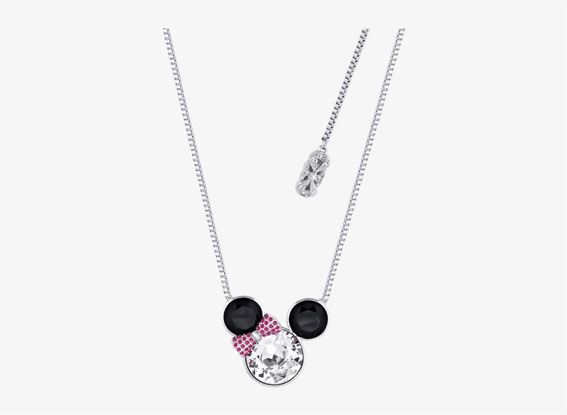 White Gold Plated Large Minnie Mouse Necklace, transparent png