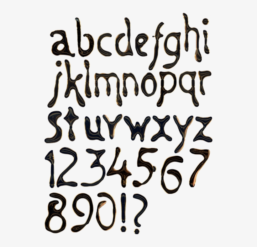 Black Liquid 3d Food Font - Transparent Extravagant Alphabet Png, transparent png