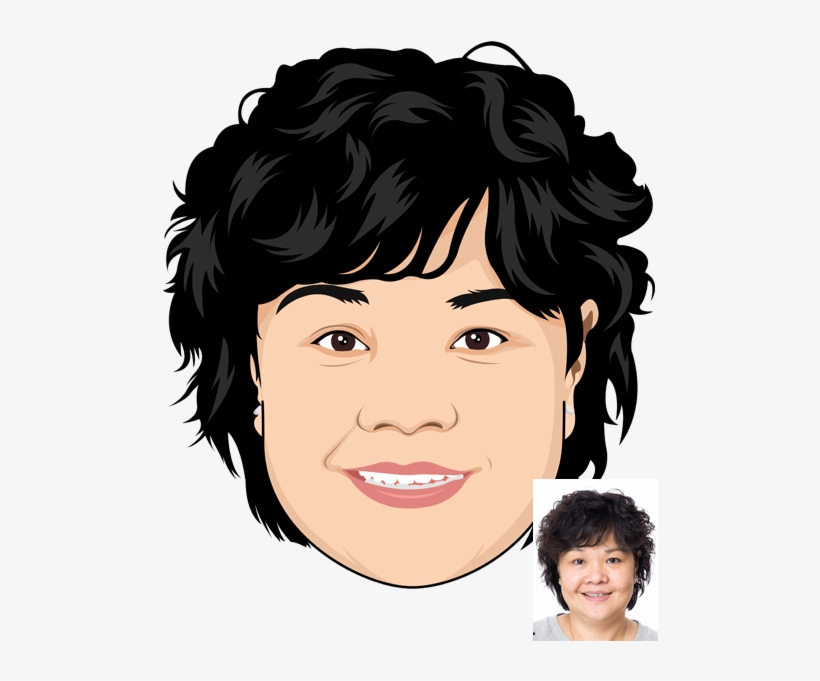 Cartoonized - Black Hair, transparent png