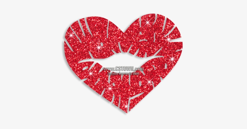 Custom Best Sparkle Heart Shape Red Lips Diamante Iron - Stock Photography, transparent png