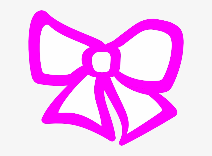 Pink Hair Bow Clip Art - Ribbon Black And White Clip Art, transparent png