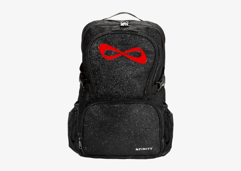 Black Sparkle Nfinity Backpack With Teal Logo, transparent png
