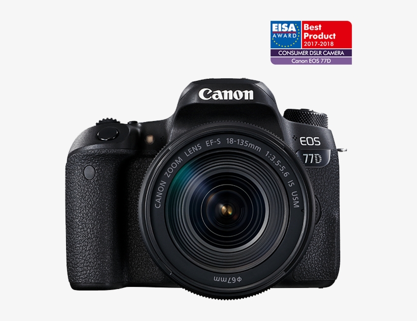Canon Eos 77d 24.2 Mp Slr - Ef-s 18-135mm Is Usm Lens, transparent png
