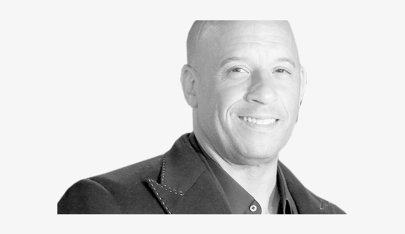 Vin Diesel - Vin Diesel Black And White W, transparent png