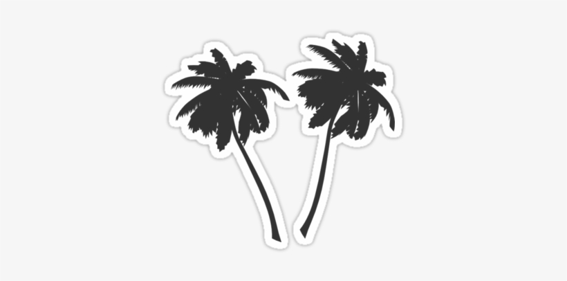 Palm Tree Black And White Silhouette Stickers Redbubble - 5'x7'area Rug, transparent png
