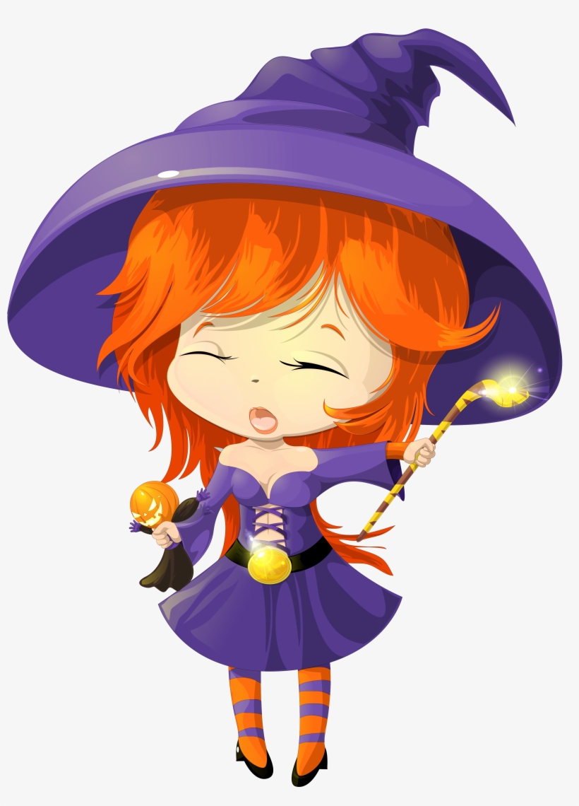 Cute Purple Witch Transparent Clipart M=1410821280 - Cute Witch Clipart Transparent, transparent png