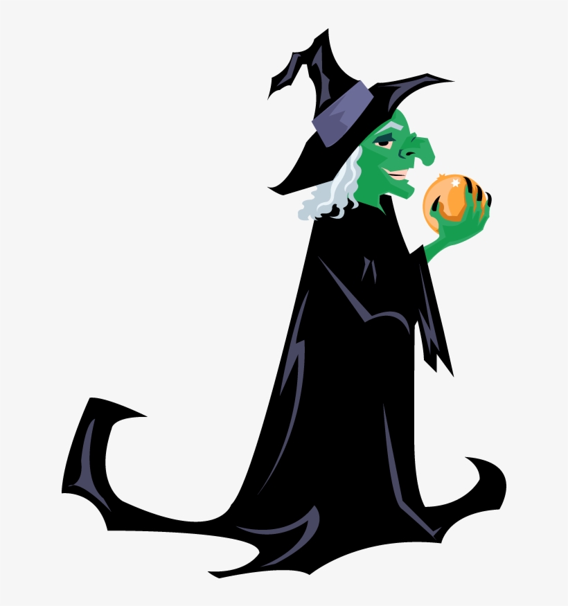 Holidays Halloween Green Witch With Orb - Green Witch Clipart, transparent png