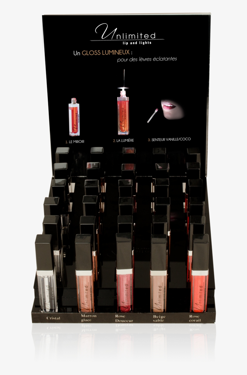 Presentoir-gloss - Cosmetics, transparent png