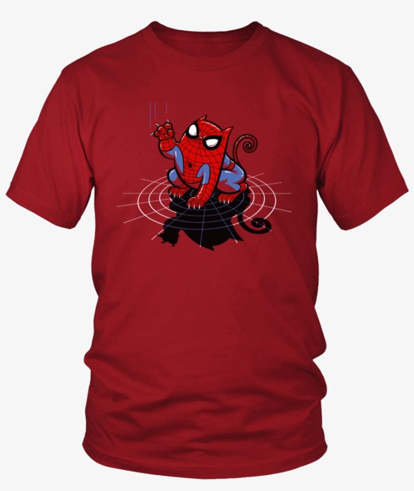 Spiderman Cat T Shirt Funny Spider Cat T-shirt Premium - T-shirt, transparent png