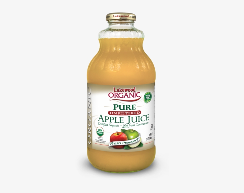 Lakewood Organic Pure Apple Juice, 32 Ounce Lakewood - 100 Pure Apple Juice, transparent png