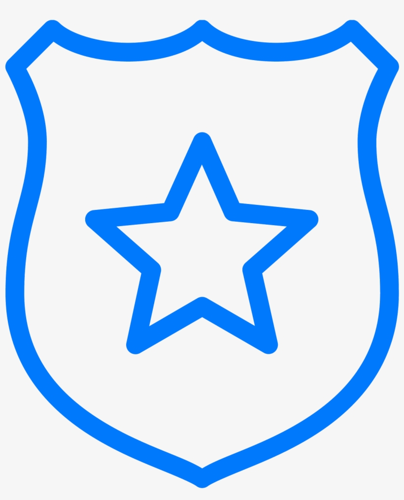 Png Free Library Badge Svg Law Enforcement - Police Badge Clipart Black And White, transparent png