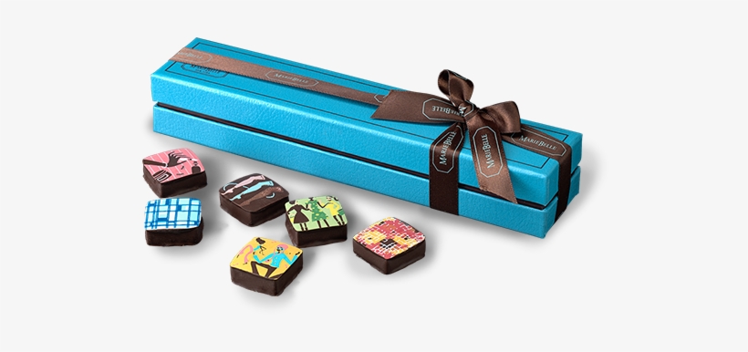 Chocolate Ganache 6-piece Box - 6 Piece Chocolate Box, transparent png