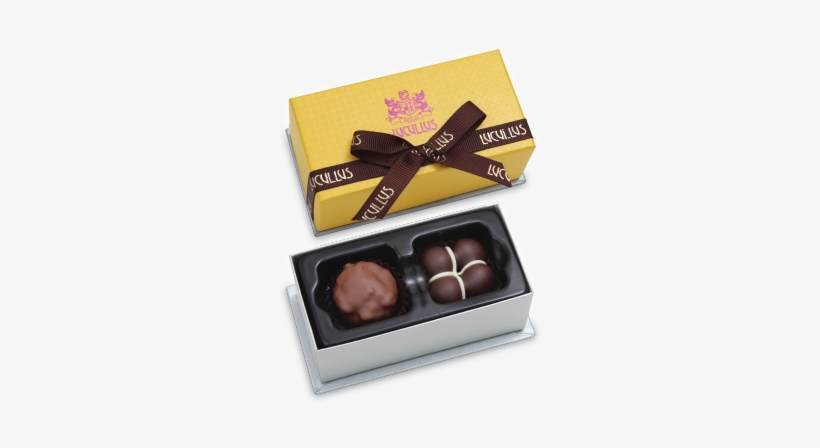 Fancy Box With 2pcs Assorted Chocolates - Gourmet, transparent png