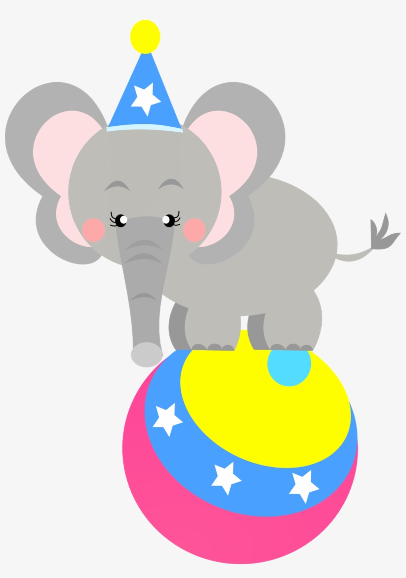 Elefante Circo Montando A Minha Festa Clown Party, - Elefante De Circo Animadas, transparent png