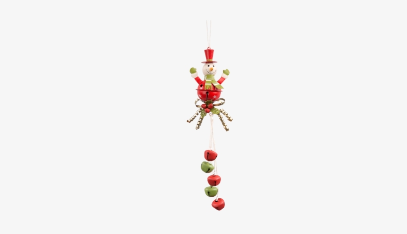 Snowman With Jingle Bells - Christmas Ornament, transparent png