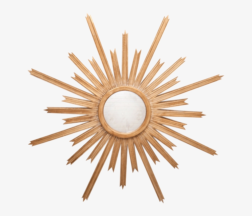 Starburst Gold Leaf Mirror With Antique Mirror Inset - Worlds Away Starburst Accent Mirror, transparent png