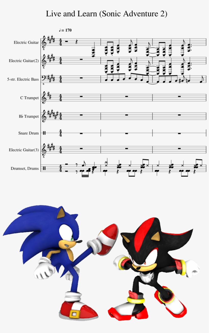 Live And Learn Sheet Music 1 Of 31 Pages - Shadow The Hedgehog, transparent png