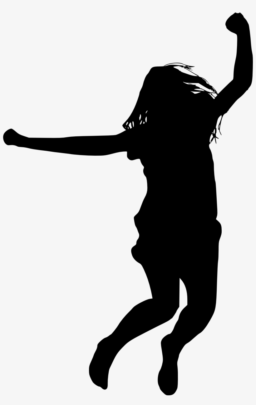 Black Silhouette At Getdrawings - Png Silhouette Jumping Girl, transparent png